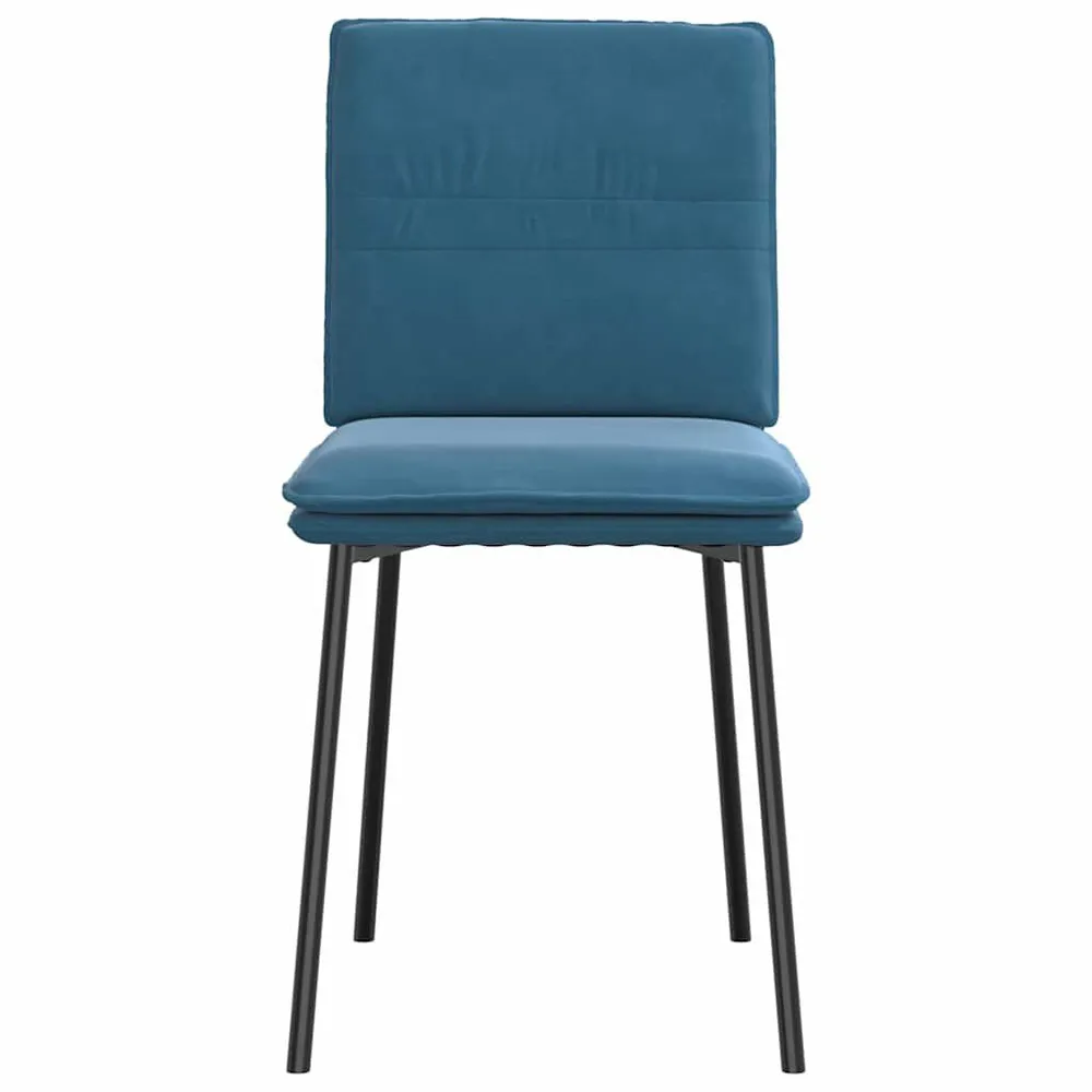 Design Moderno e Funzionale Sedie da Pranzo 4 pz Blu Velluto