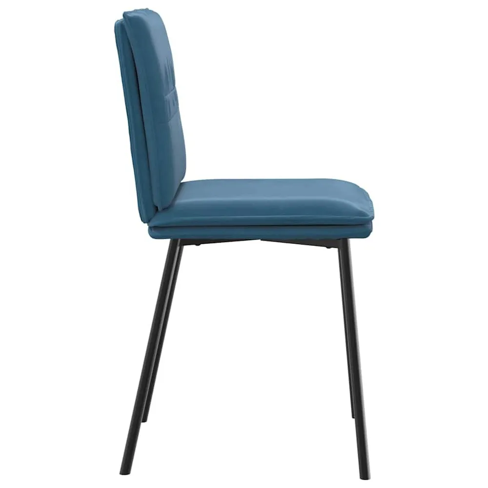 Design Moderno e Funzionale Sedie da Pranzo 4 pz Blu Velluto