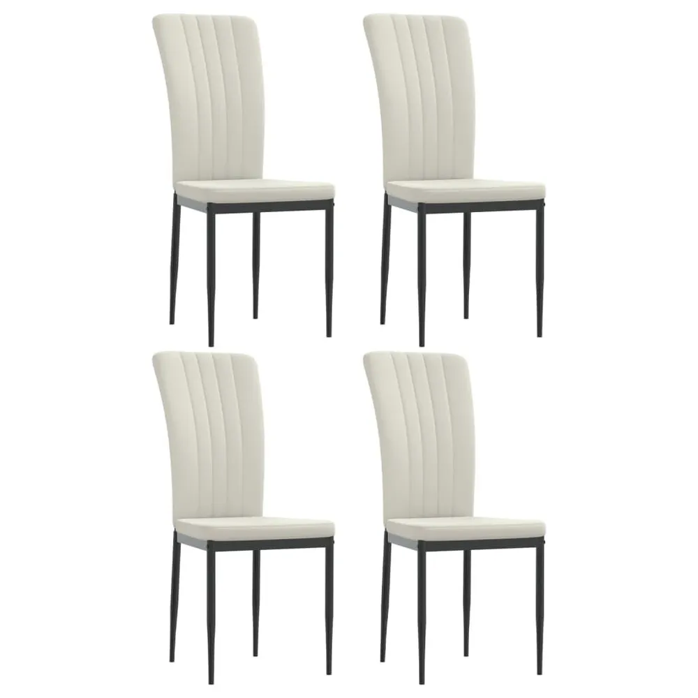 Design Moderno e Funzionale Sedie da Pranzo 4 pz Crema Velluto