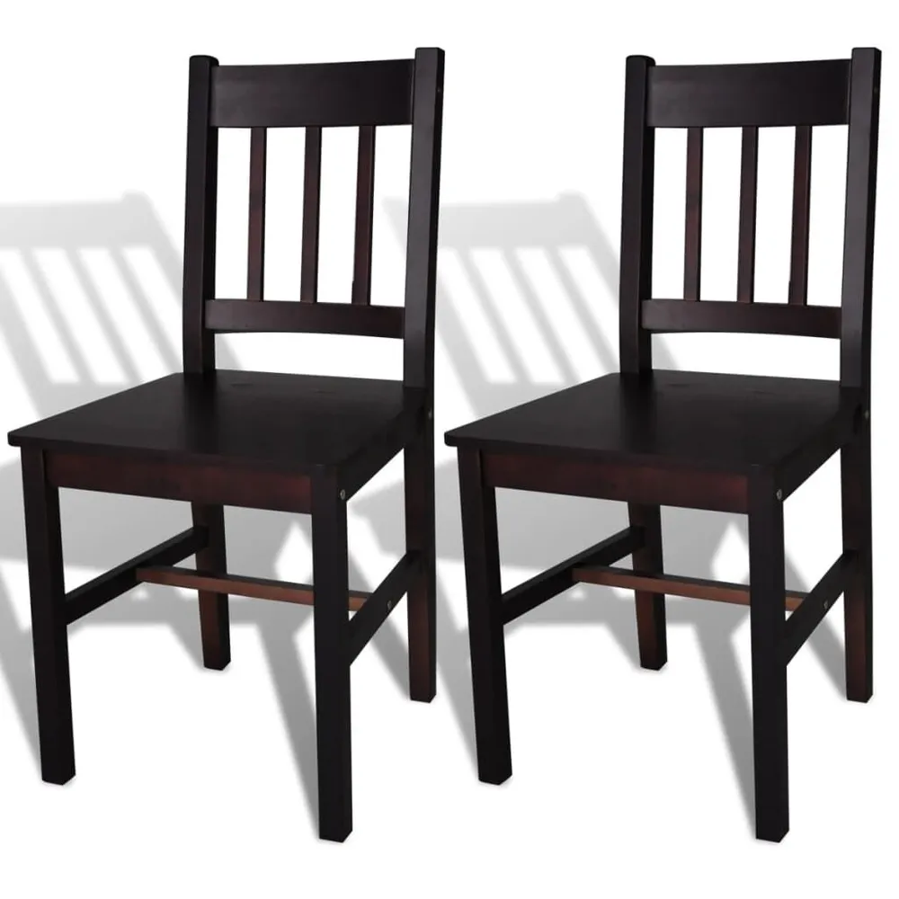 Design Moderno e Funzionale Sedie da Pranzo 2 pz Marrone Tenebroso Legno di Pino