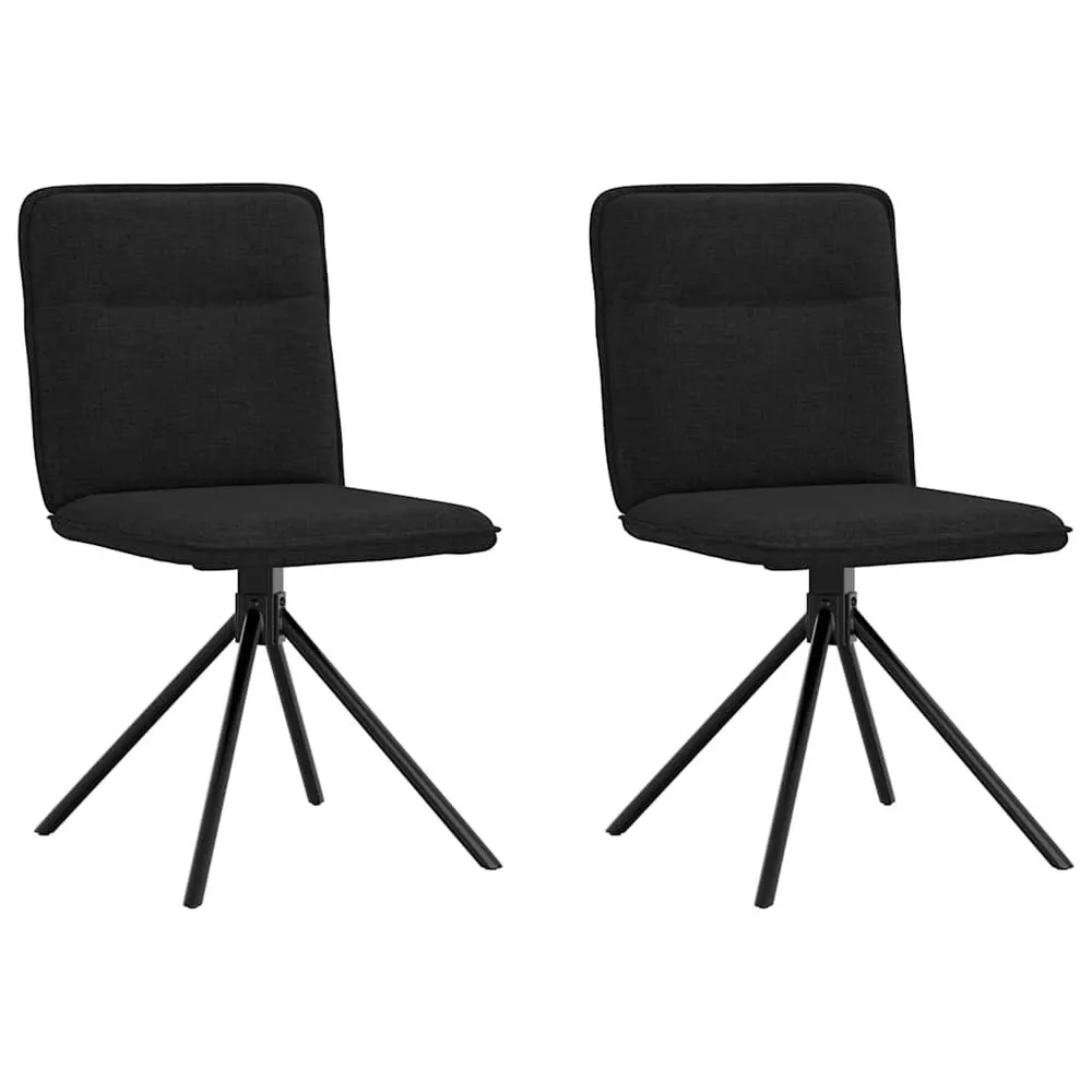 Design Moderno e Funzionale Sedie da Pranzo 2 pz Nere Tessuto