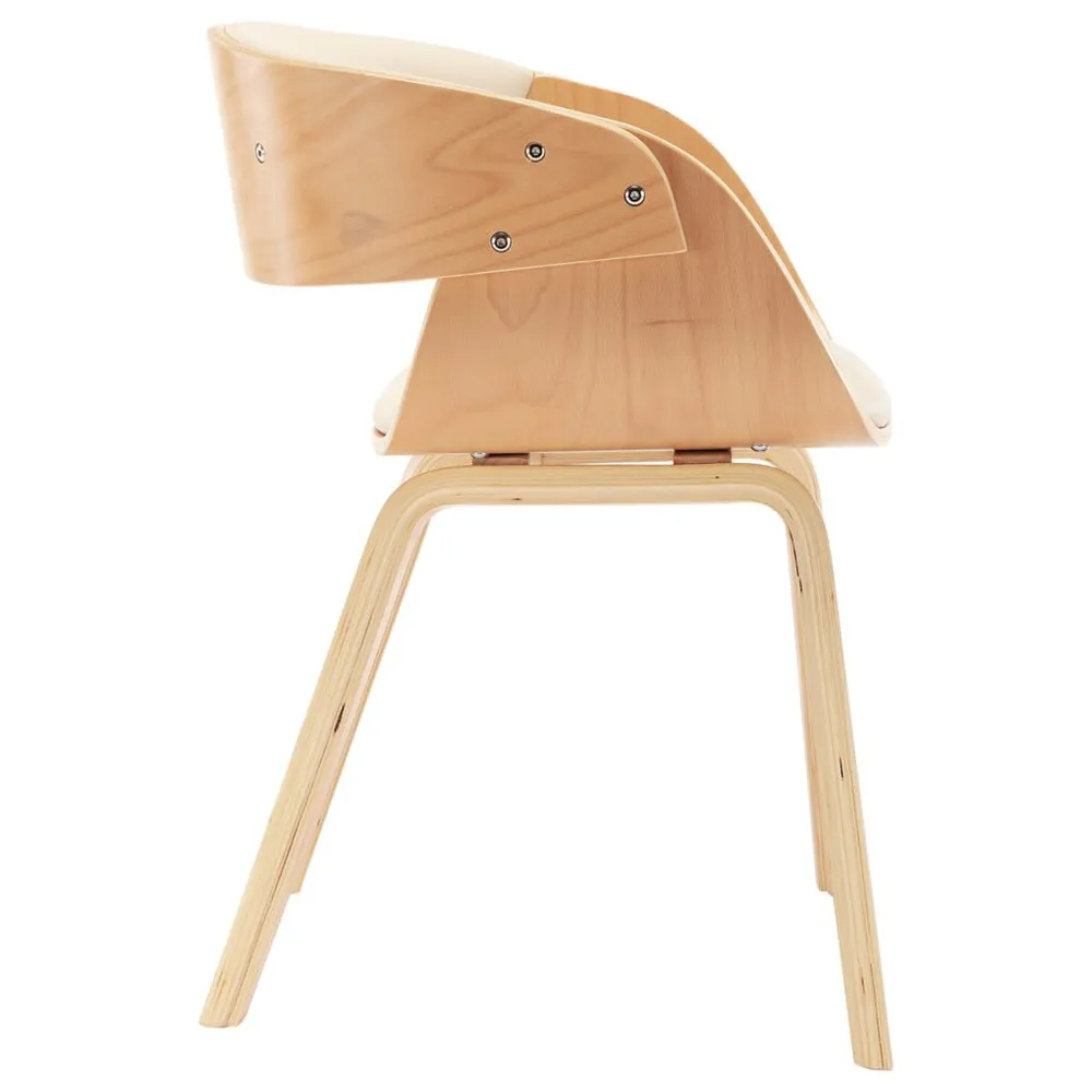 Isola Cucina Sedia da Pranzo Legno Piegato e Similpelle Crema