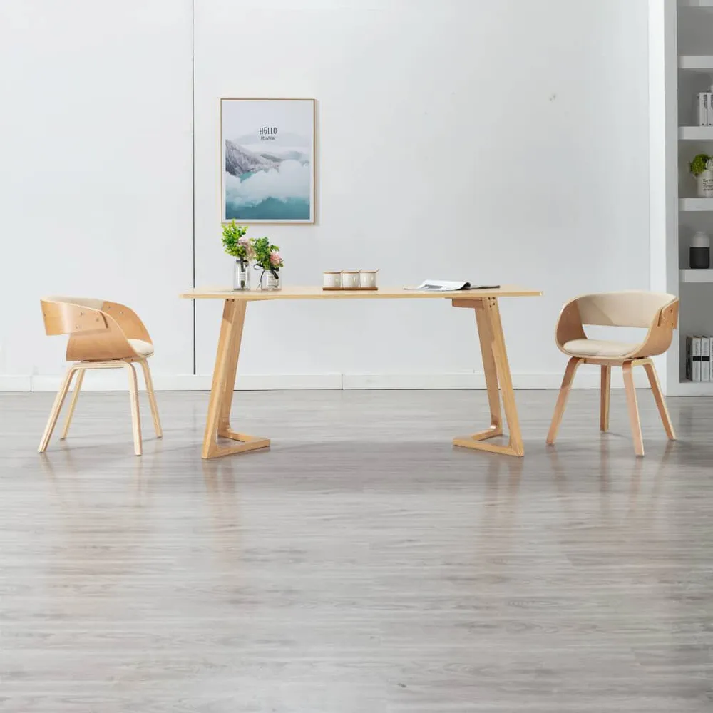 Isola Cucina Sedia da Pranzo Legno Piegato e Similpelle Crema