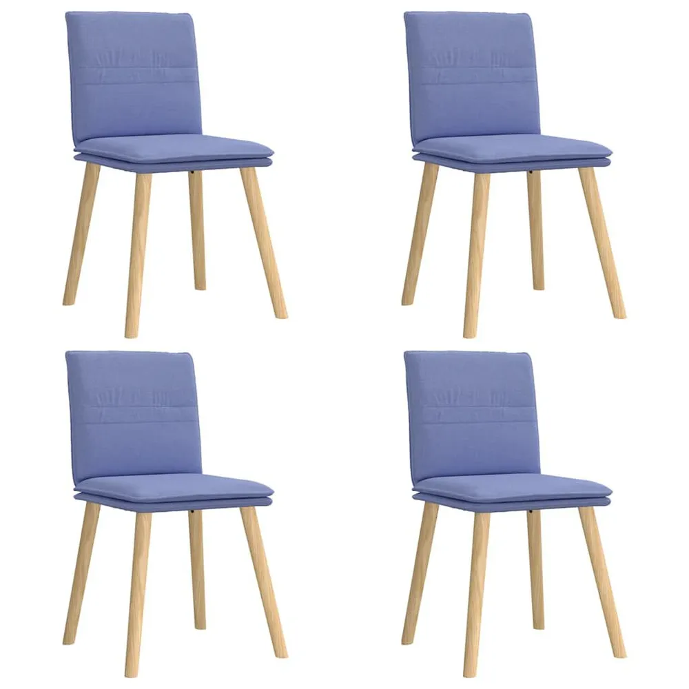 Isola Cucina Sedie da Pranzo 4 pz Blu Jeans Tessuto