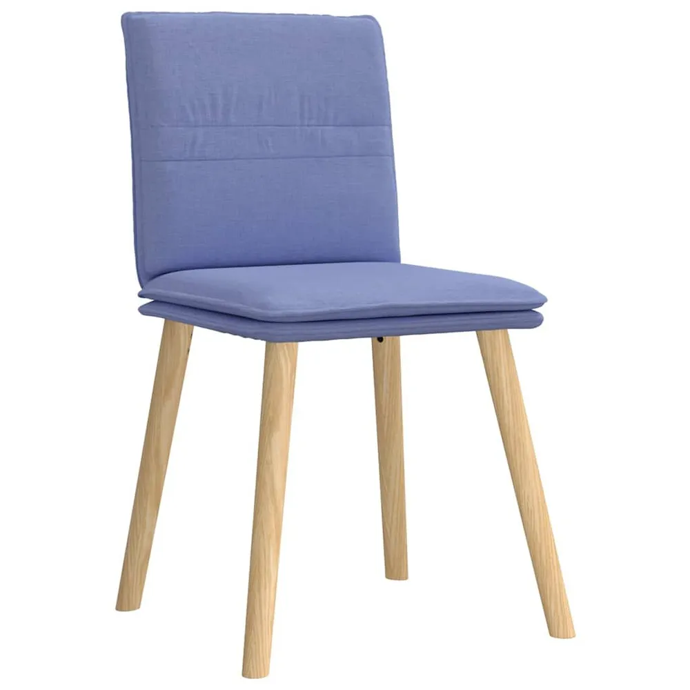 Isola Cucina Sedie da Pranzo 4 pz Blu Jeans Tessuto