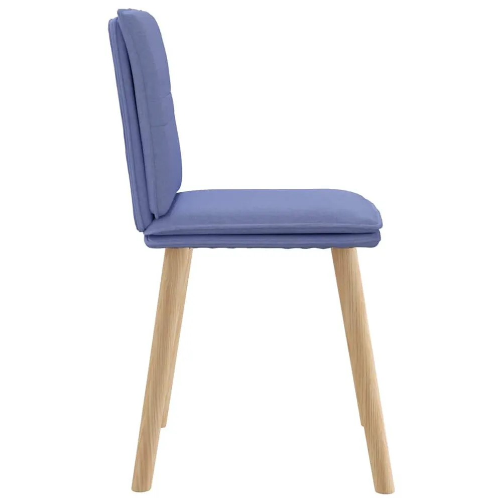 Isola Cucina Sedie da Pranzo 4 pz Blu Jeans Tessuto