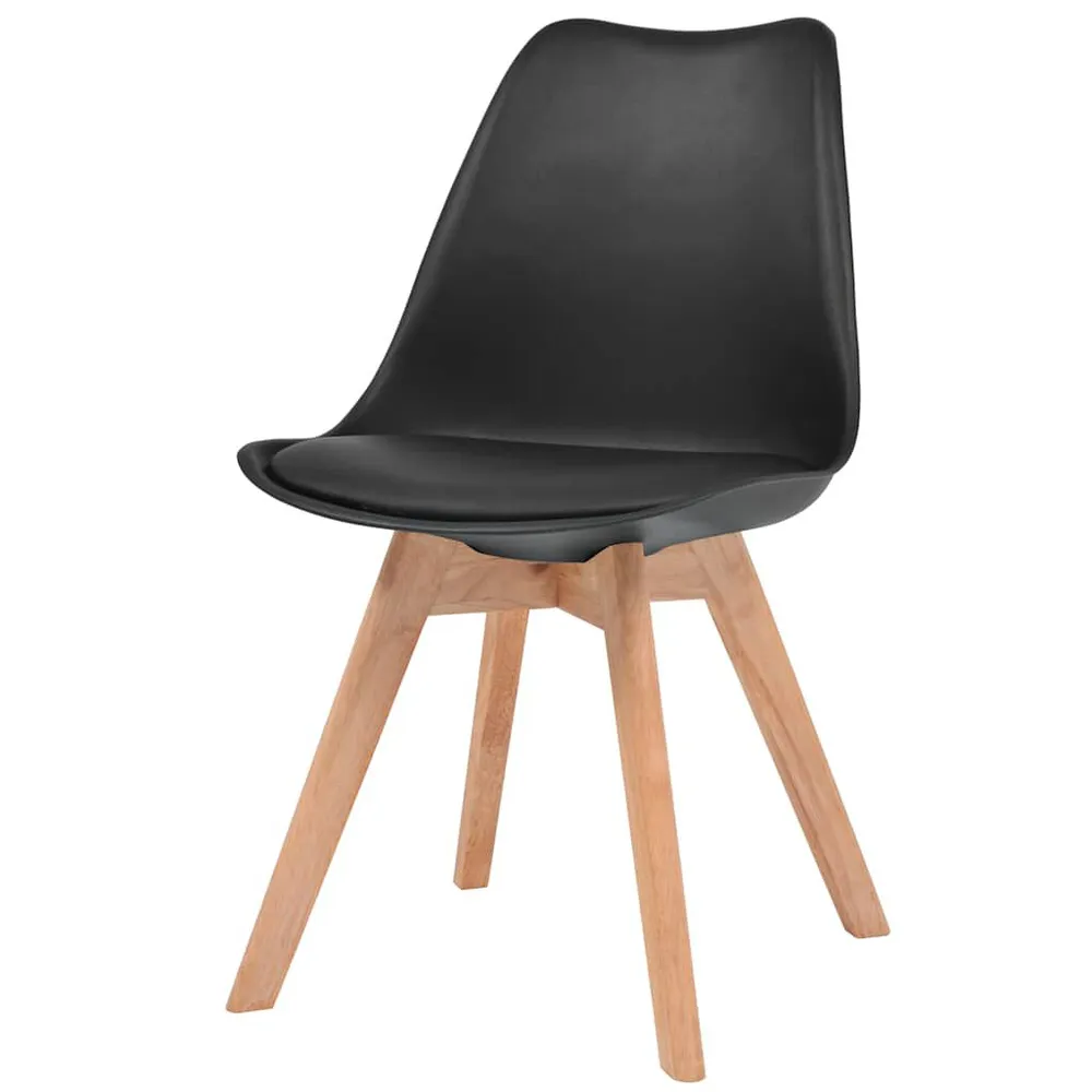 Isola Cucina Sedie da Pranzo 4 pz Nere Plastica