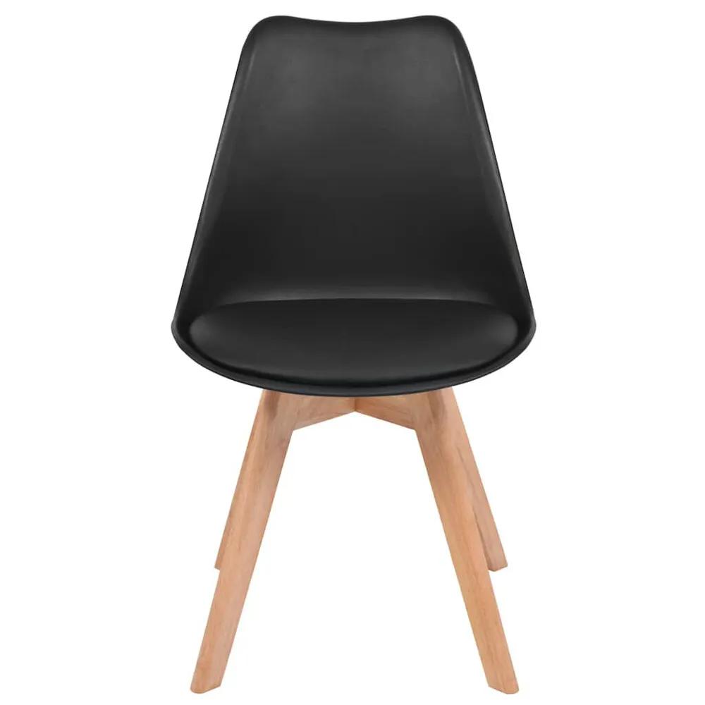 Isola Cucina Sedie da Pranzo 4 pz Nere Plastica