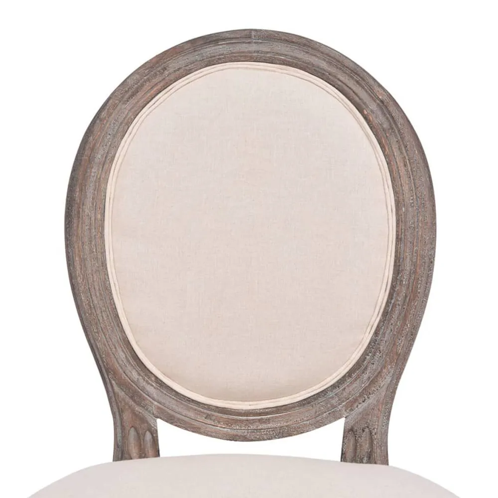 Mobile Angolo Sedie da Pranzo 4 pz Crema Tessuto