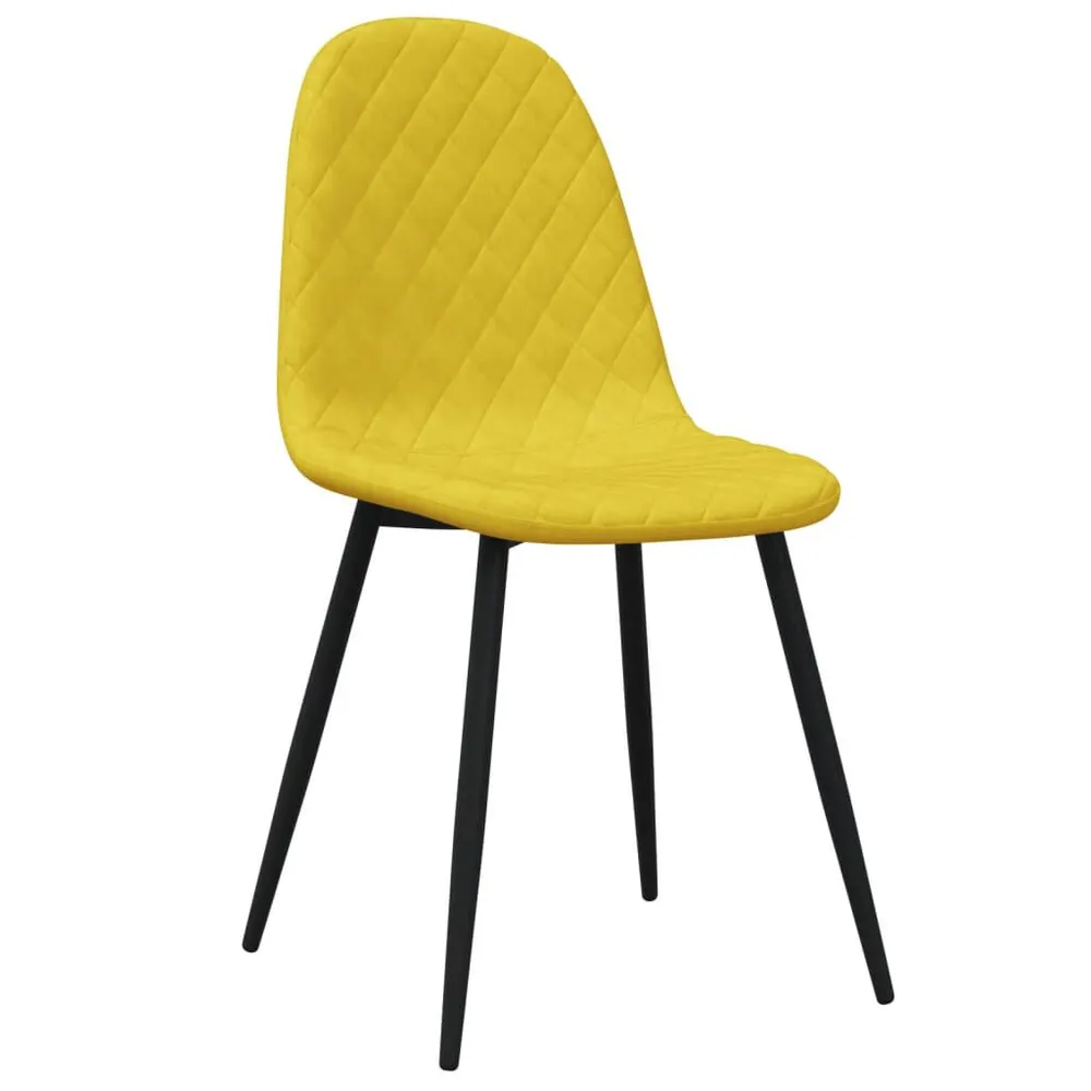 Mobile Angolo Sedie da Pranzo 4 pz Giallo Senape Velluto