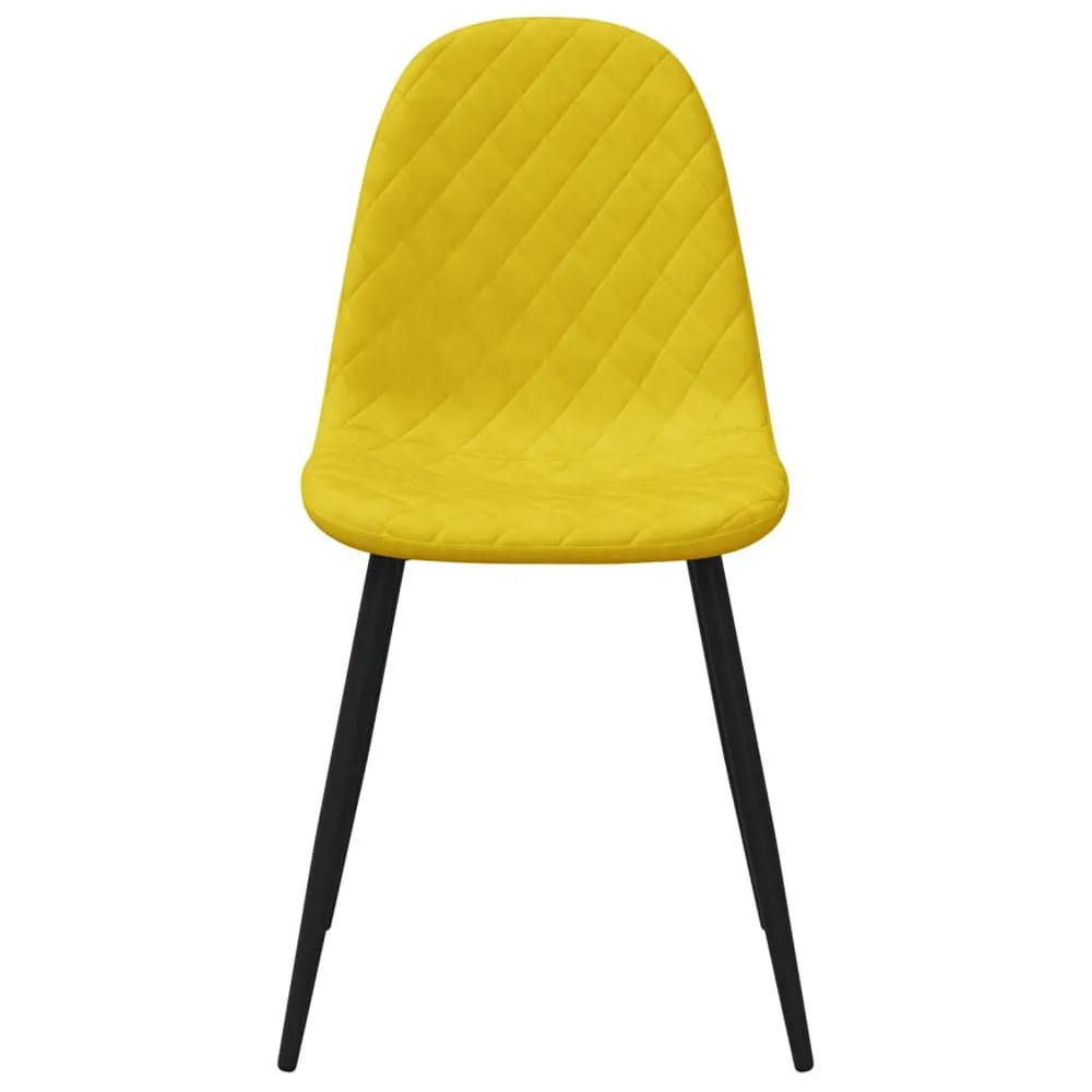 Mobile Angolo Sedie da Pranzo 4 pz Giallo Senape Velluto