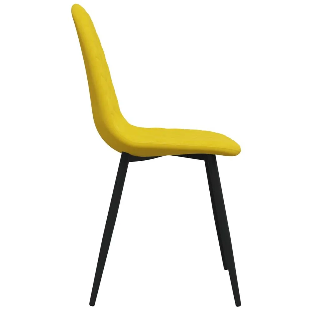Mobile Angolo Sedie da Pranzo 4 pz Giallo Senape Velluto