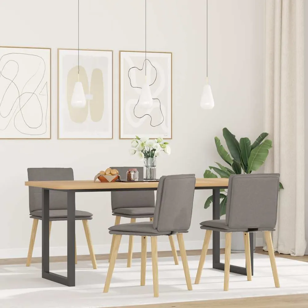 Mobile Angolo Sedie da Pranzo 4 pz Tortora Tessuto