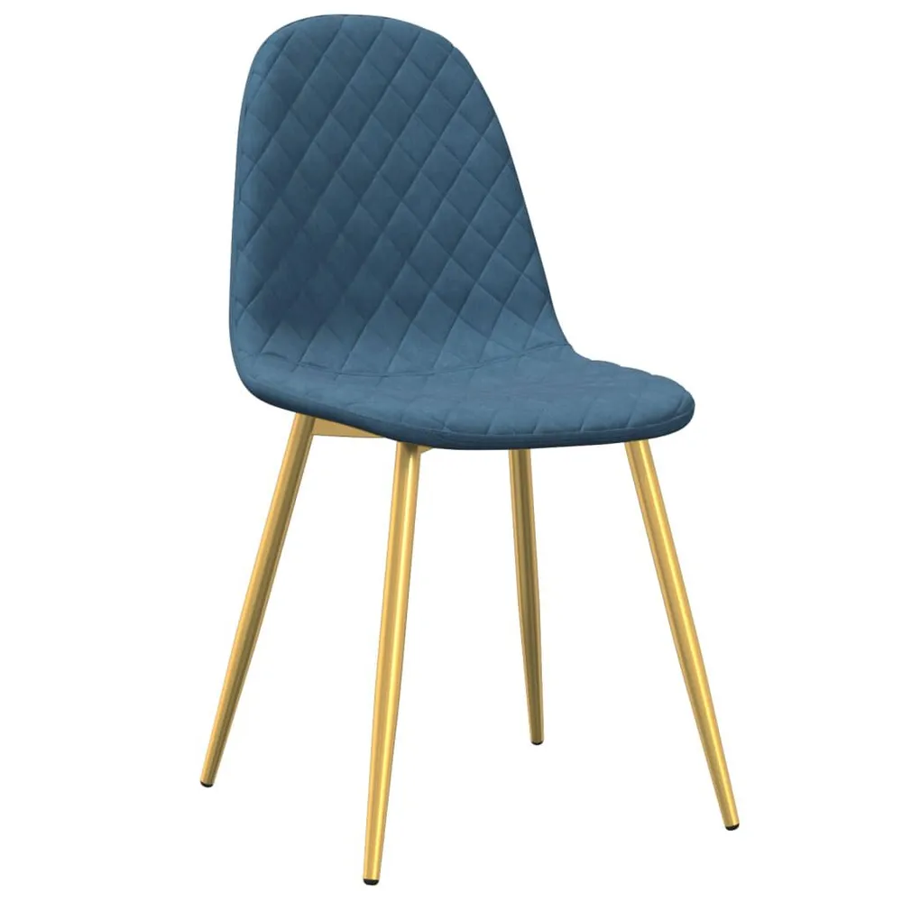 Panchetta con Contenitore Sedie da Pranzo 6 pz Blu Velluto