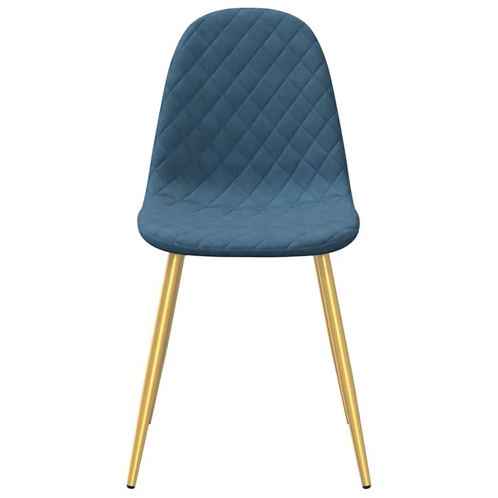 Panchetta con Contenitore Sedie da Pranzo 6 pz Blu Velluto