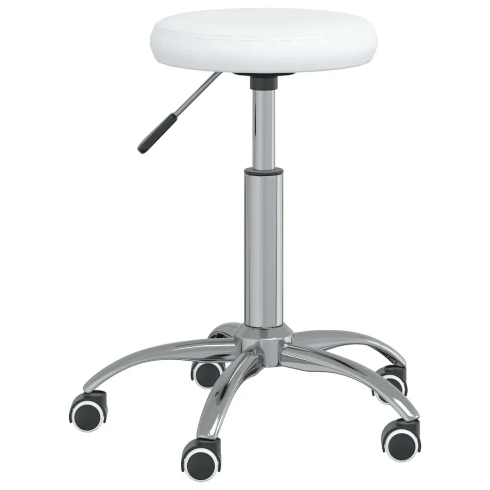 Premium Legno Massello Sedia da Pranzo Bianca Similpelle