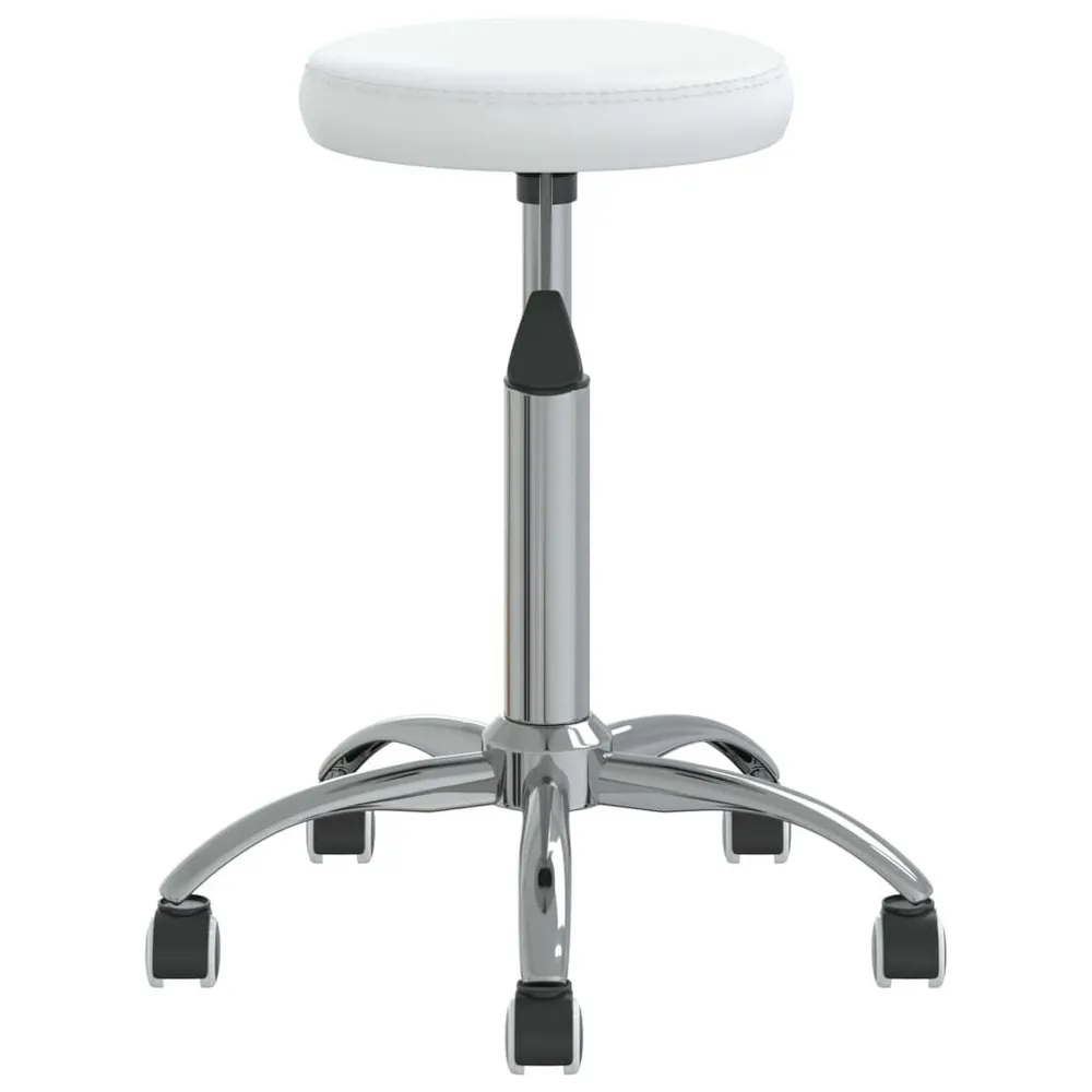 Premium Legno Massello Sedia da Pranzo Bianca Similpelle