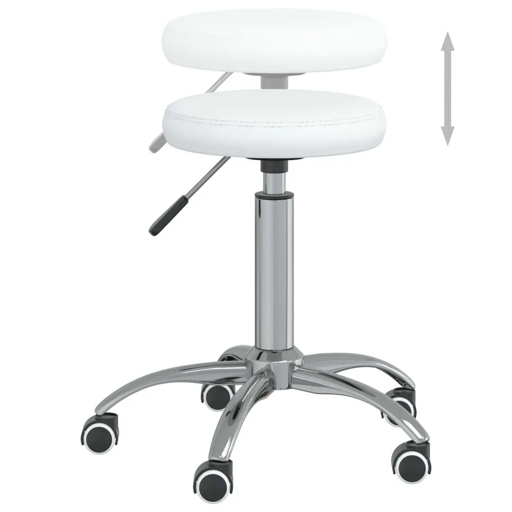 Premium Legno Massello Sedia da Pranzo Bianca Similpelle