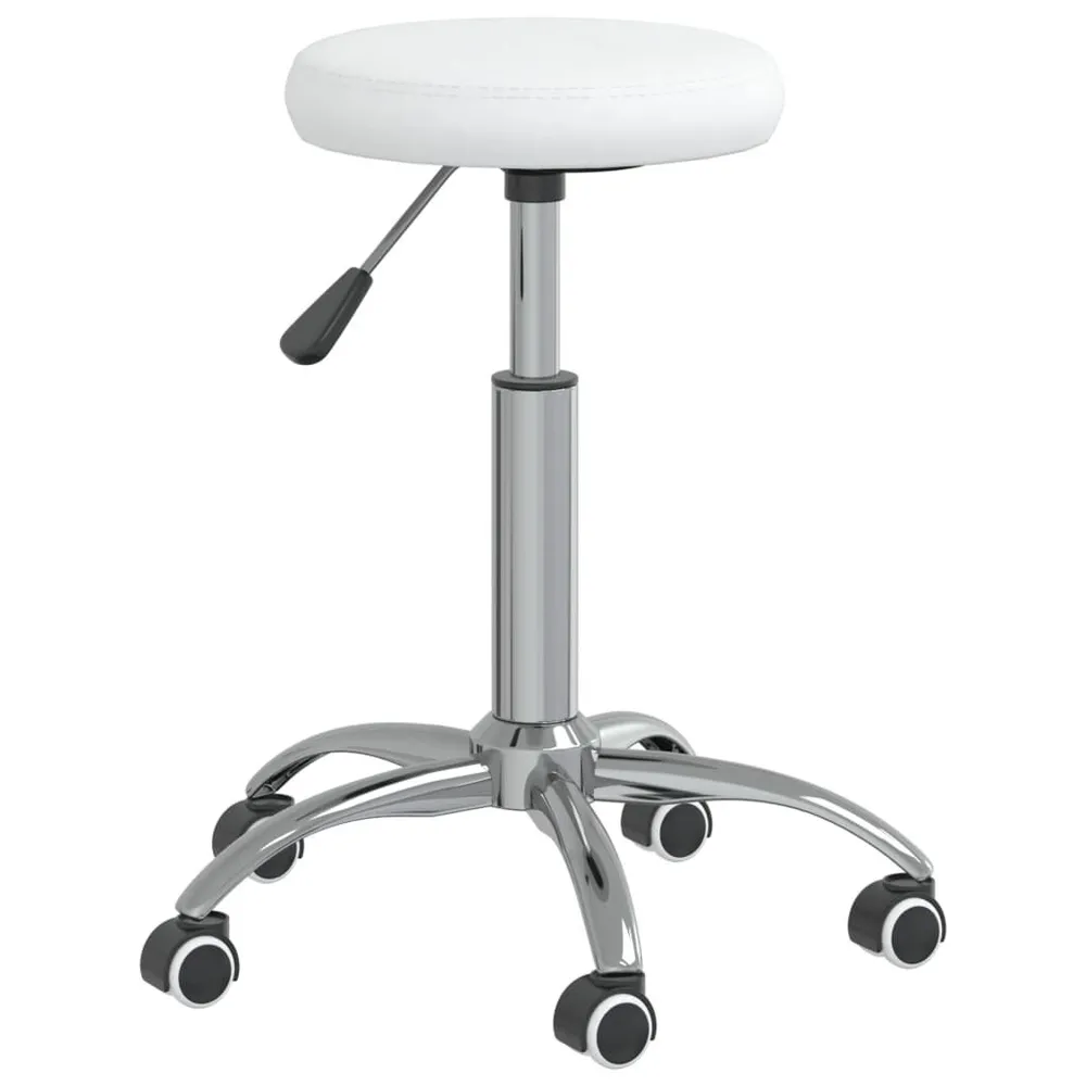 Premium Legno Massello Sedia da Pranzo Bianca Similpelle
