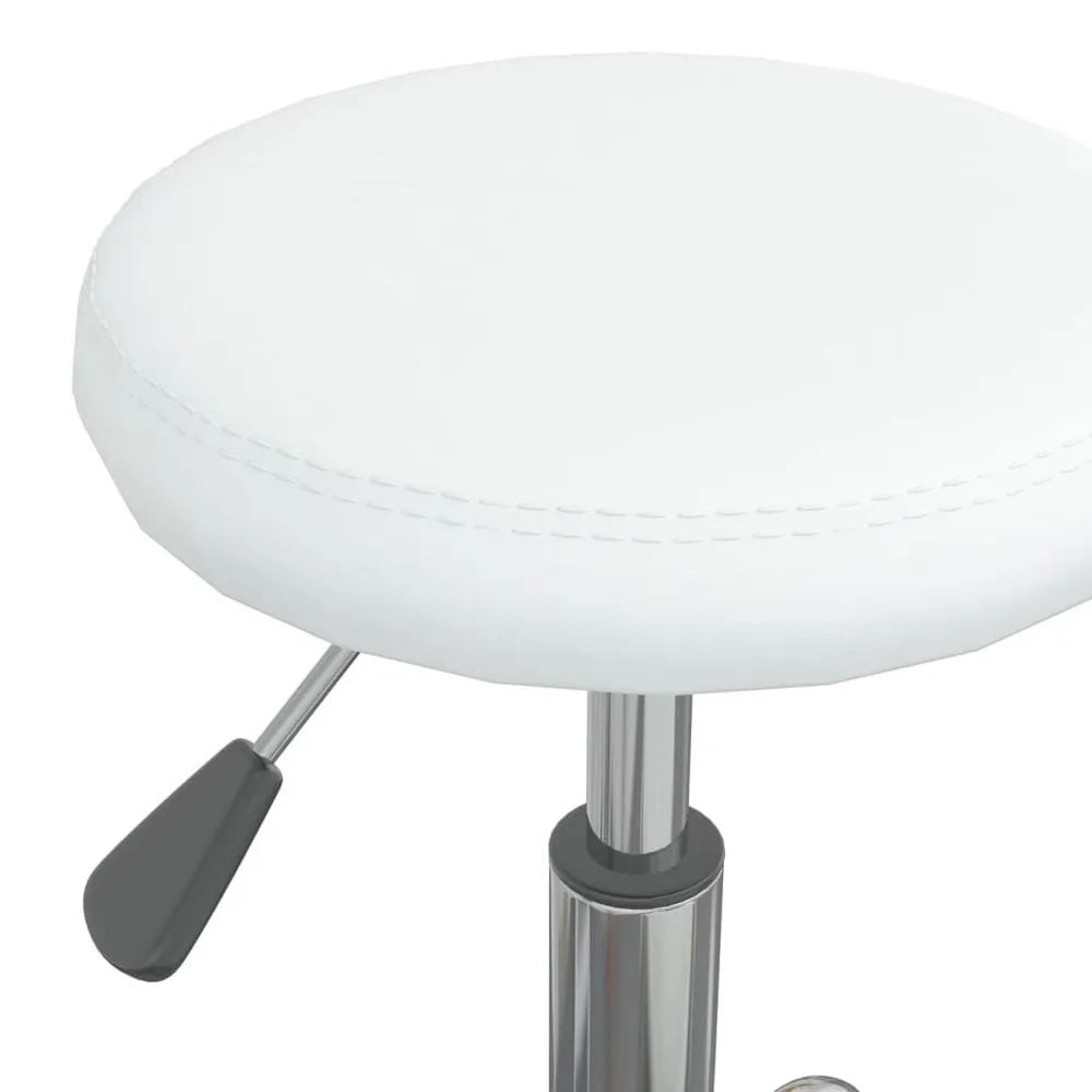 Premium Legno Massello Sedia da Pranzo Bianca Similpelle