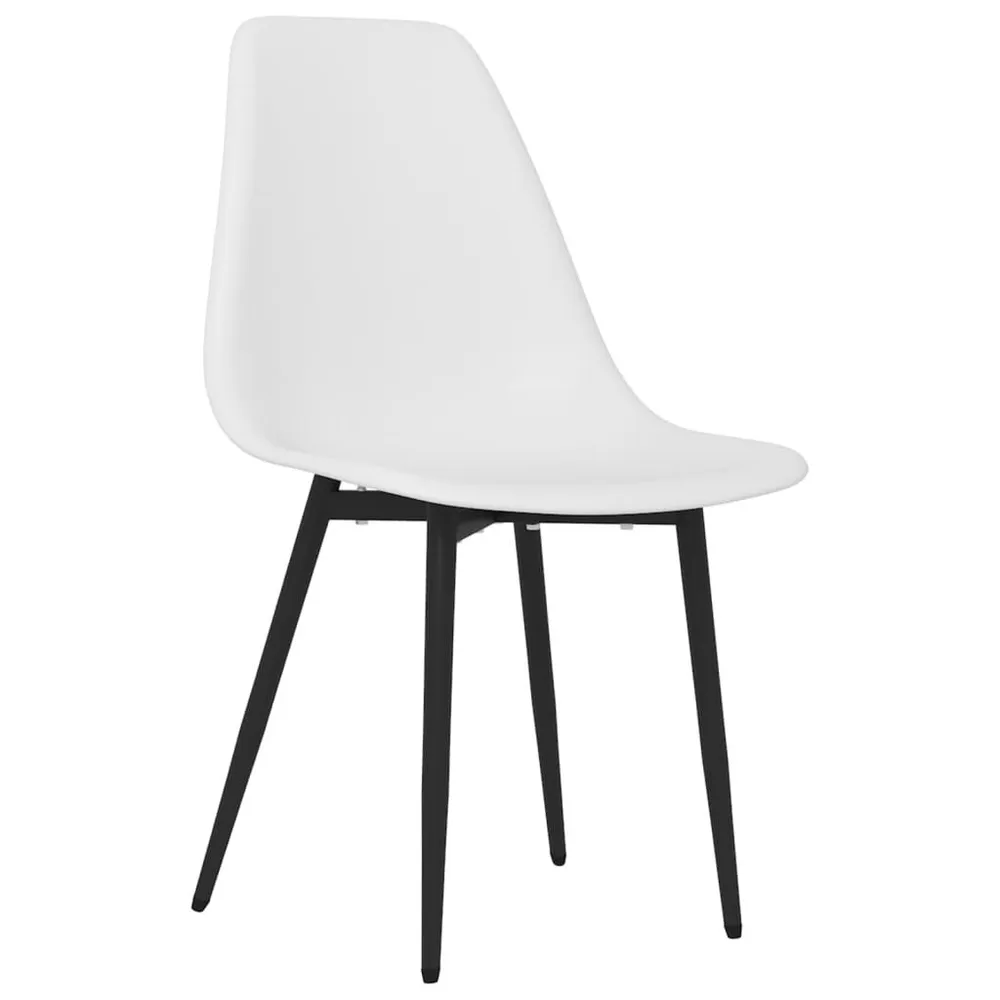 Premium Legno Massello Sedie da Pranzo 6 pz Bianche PP