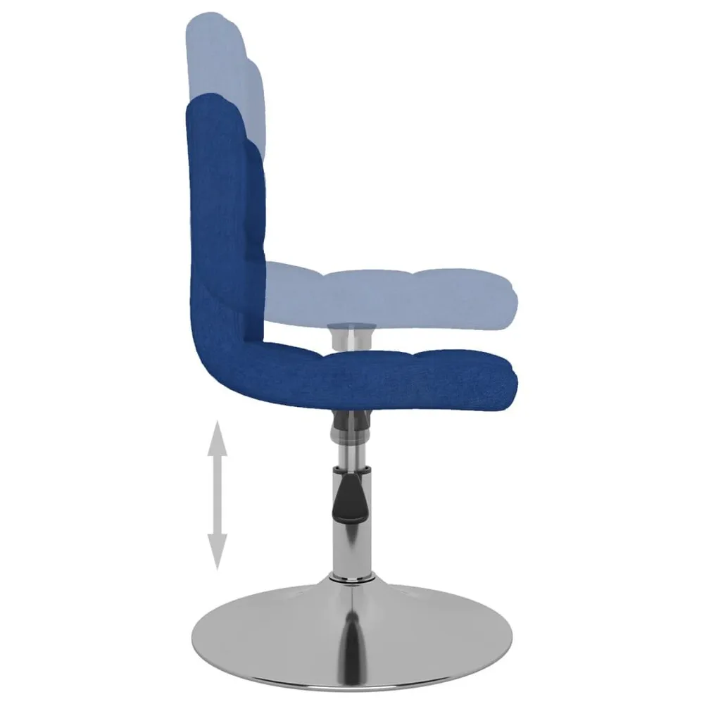 Sedia da Pranzo Girevole Blu Tessuto Design Industriale