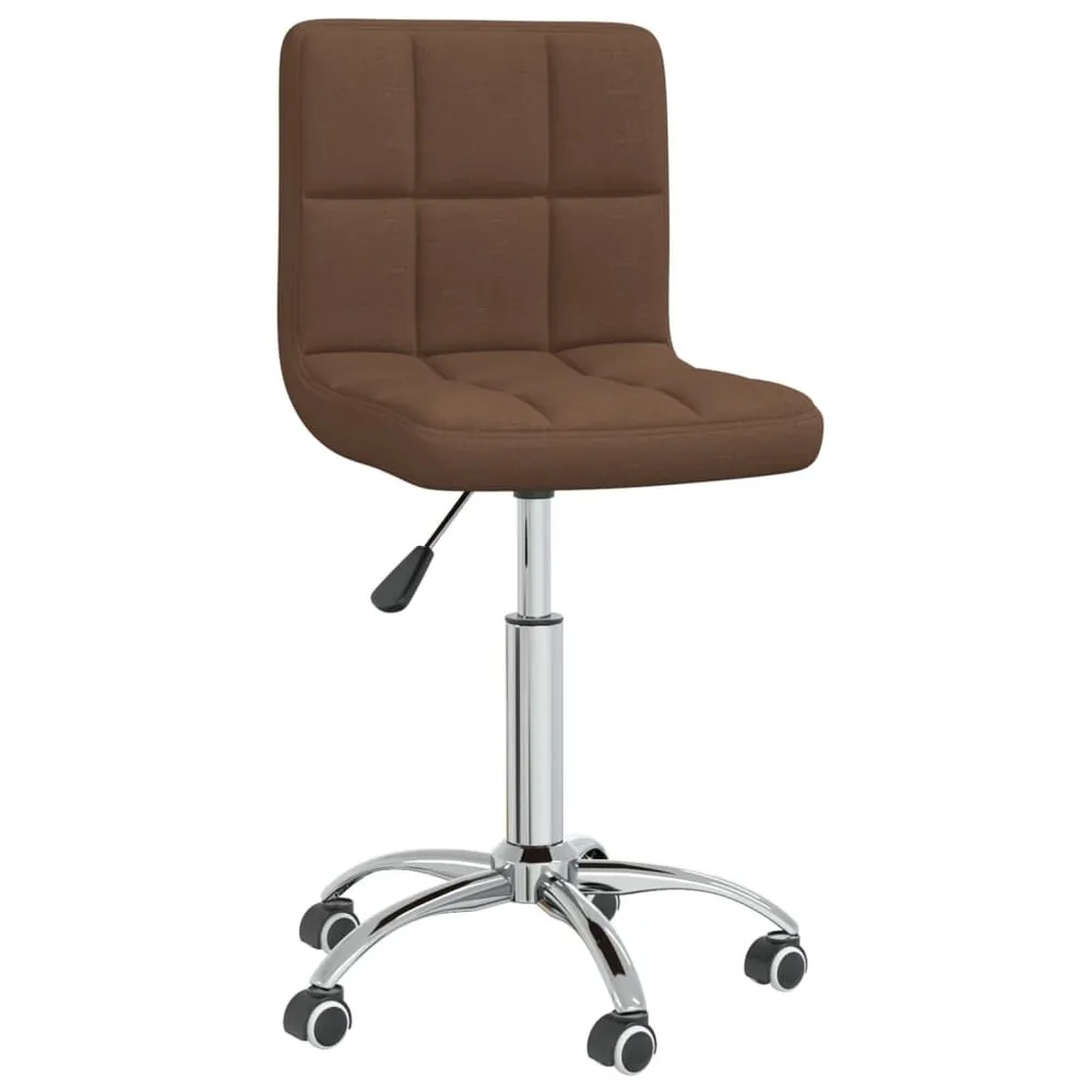 Sedia da Pranzo Girevole Marrone Tessuto con Cassetti Soft-Close