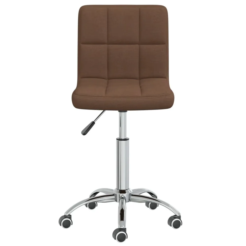 Sedia da Pranzo Girevole Marrone Tessuto con Cassetti Soft-Close