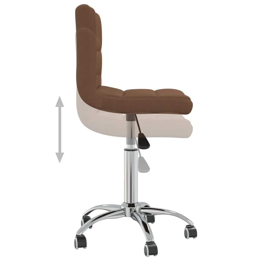 Sedia da Pranzo Girevole Marrone Tessuto con Cassetti Soft-Close