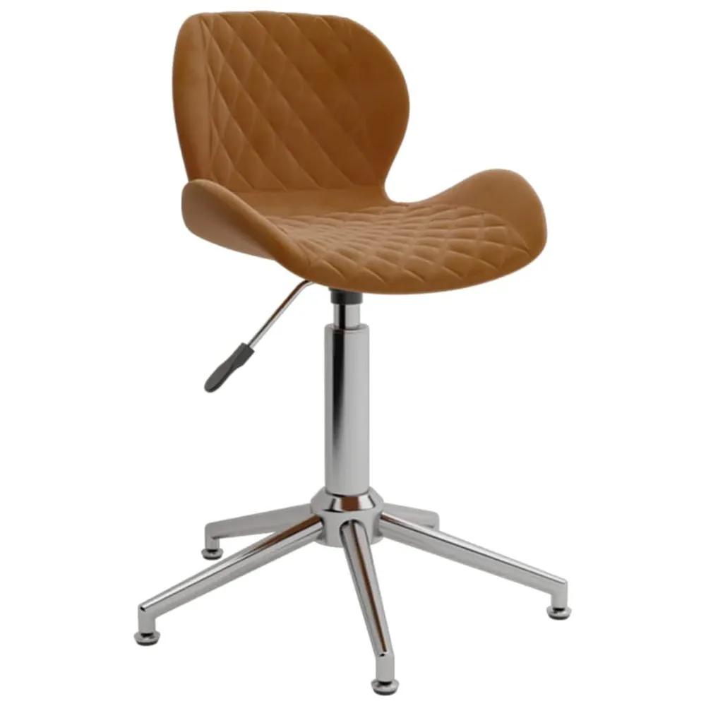 Sedia da Pranzo Girevole Marrone Velluto Set Completo 12 Pezzi
