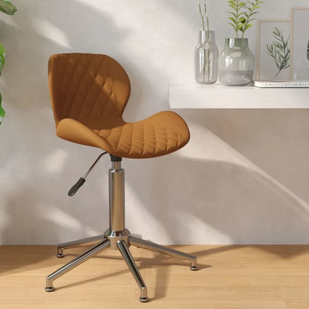 Sedia da Pranzo Girevole Marrone Velluto Set Completo 12 Pezzi