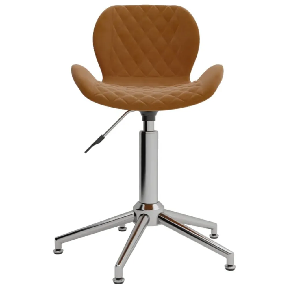 Sedia da Pranzo Girevole Marrone Velluto Set Completo 12 Pezzi