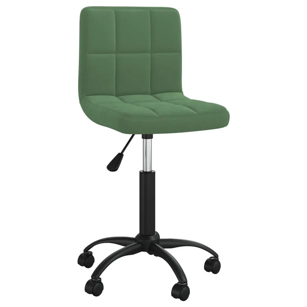 Sedia da Pranzo Girevole Verde Nero Velluto