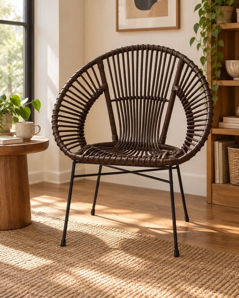 Sedia rattan marrone SARITA Design Industriale