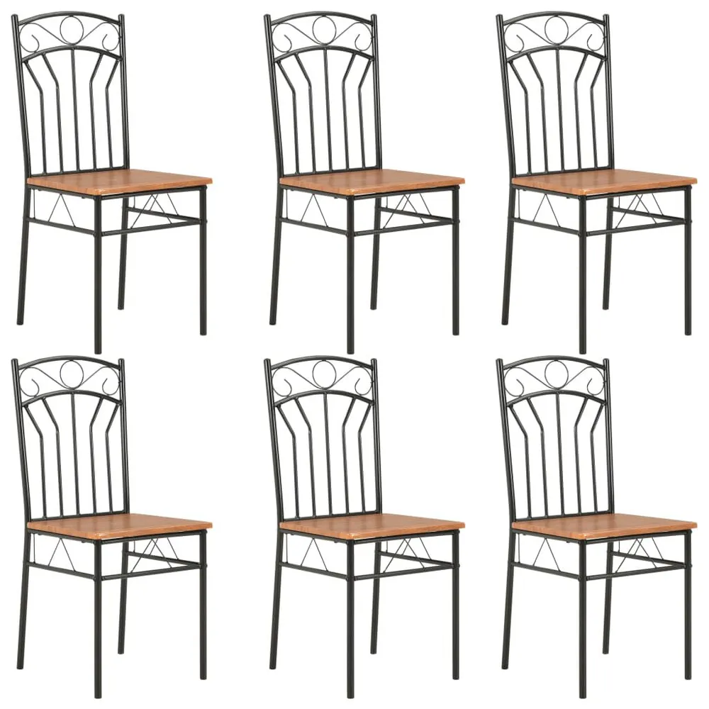 Sedie per Sala da Pranzo 6 pz Marroni MDF per Pranzi Famiglia