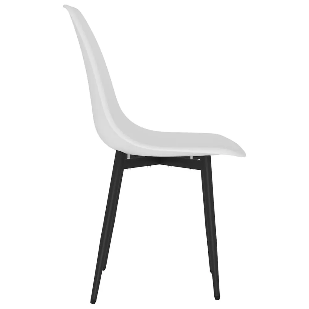 Sedie da Pranzo 4 pz Bianche PP con Cassetti Soft-Close
