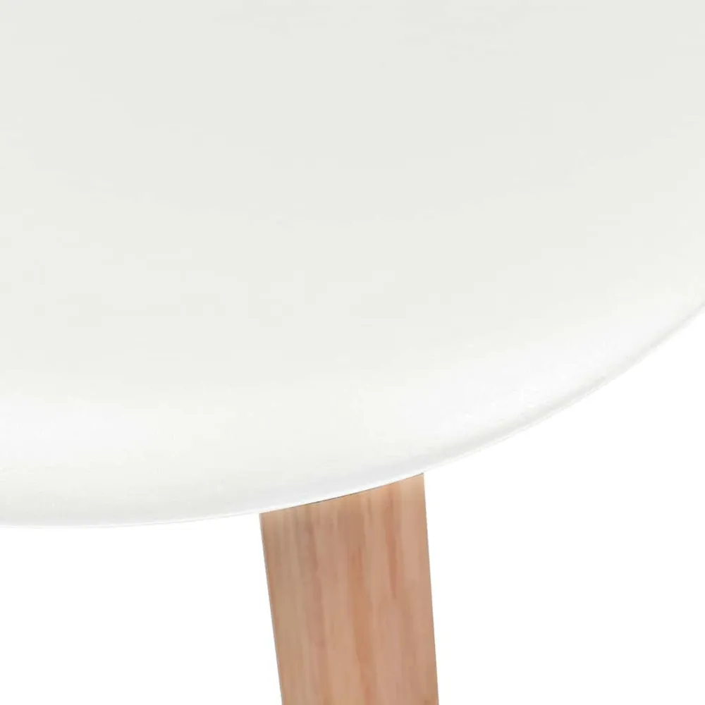 Sedie da Pranzo 6 pz Bianche Plastica con Piano Marmo Sintetico