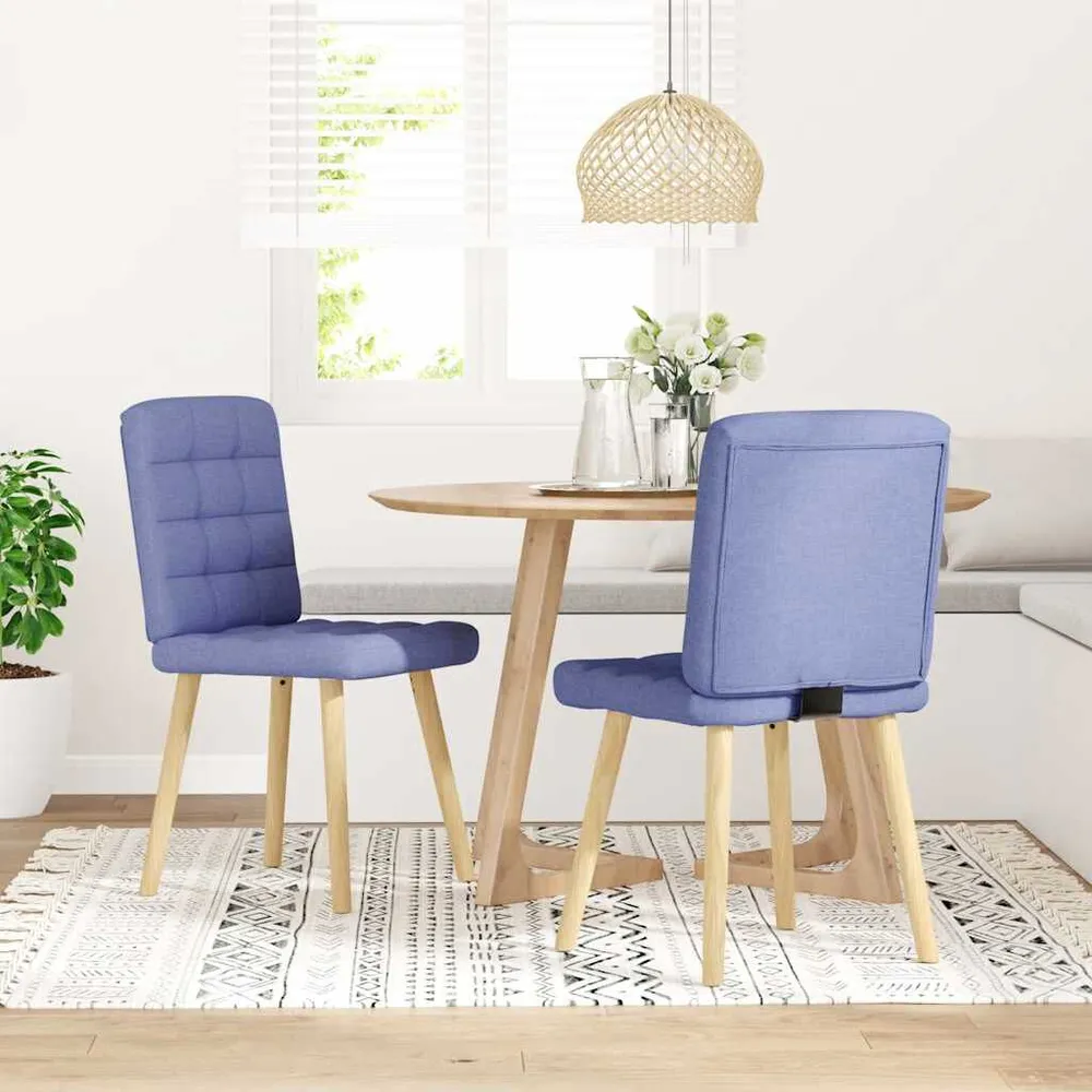 Sedie da Pranzo 2 pz Blu Jeans Tessuto | Resistente all'Umidità e ai Graffi