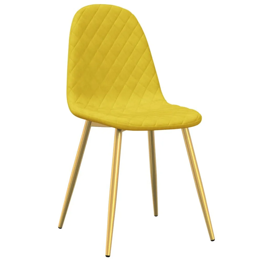Sedie da Pranzo 2 pz Giallo Senape Velluto Facile Montaggio