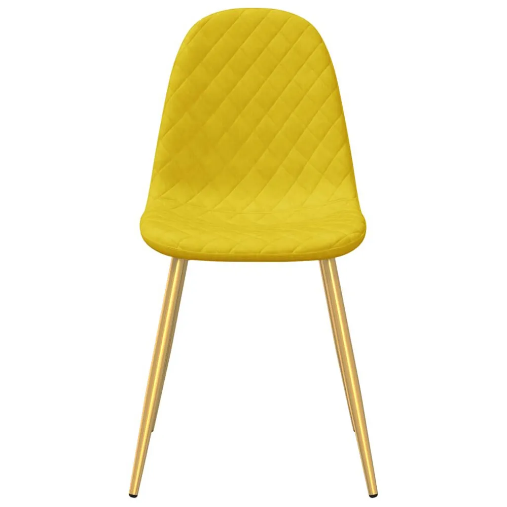 Sedie da Pranzo 2 pz Giallo Senape Velluto Facile Montaggio