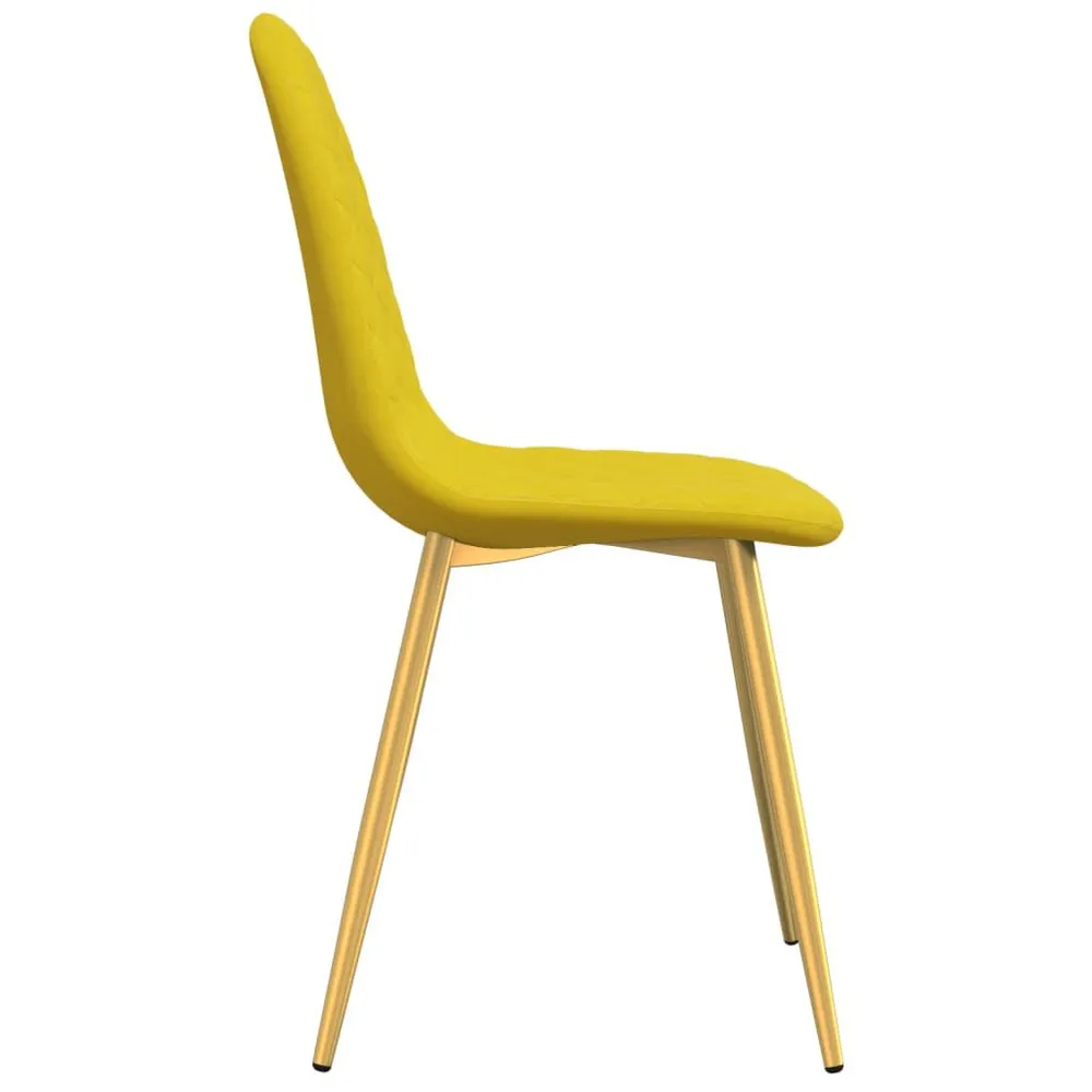 Sedie da Pranzo 2 pz Giallo Senape Velluto Facile Montaggio