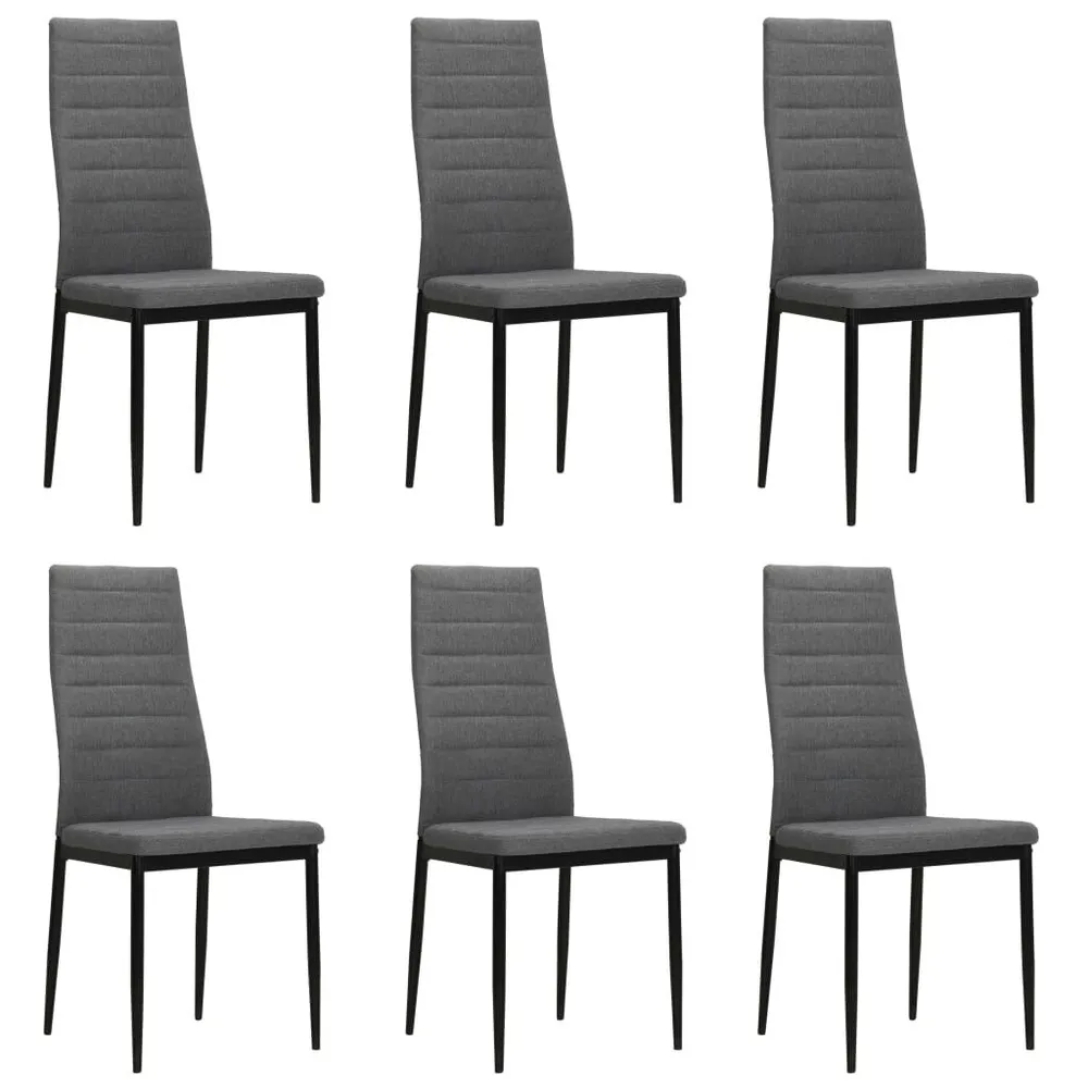 Sedie da Pranzo 6 pz Grigio Evidente Tessuto