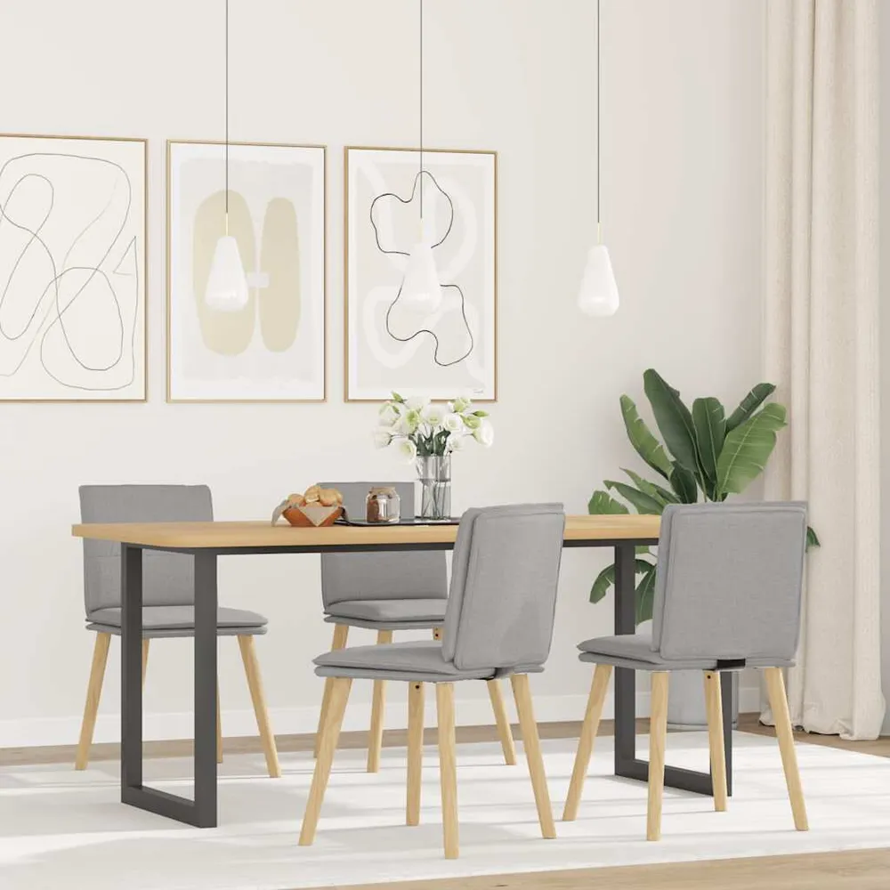Sedie da Pranzo 4 pz Grigio Nuvola Tessuto Set Completo 12 Pezzi