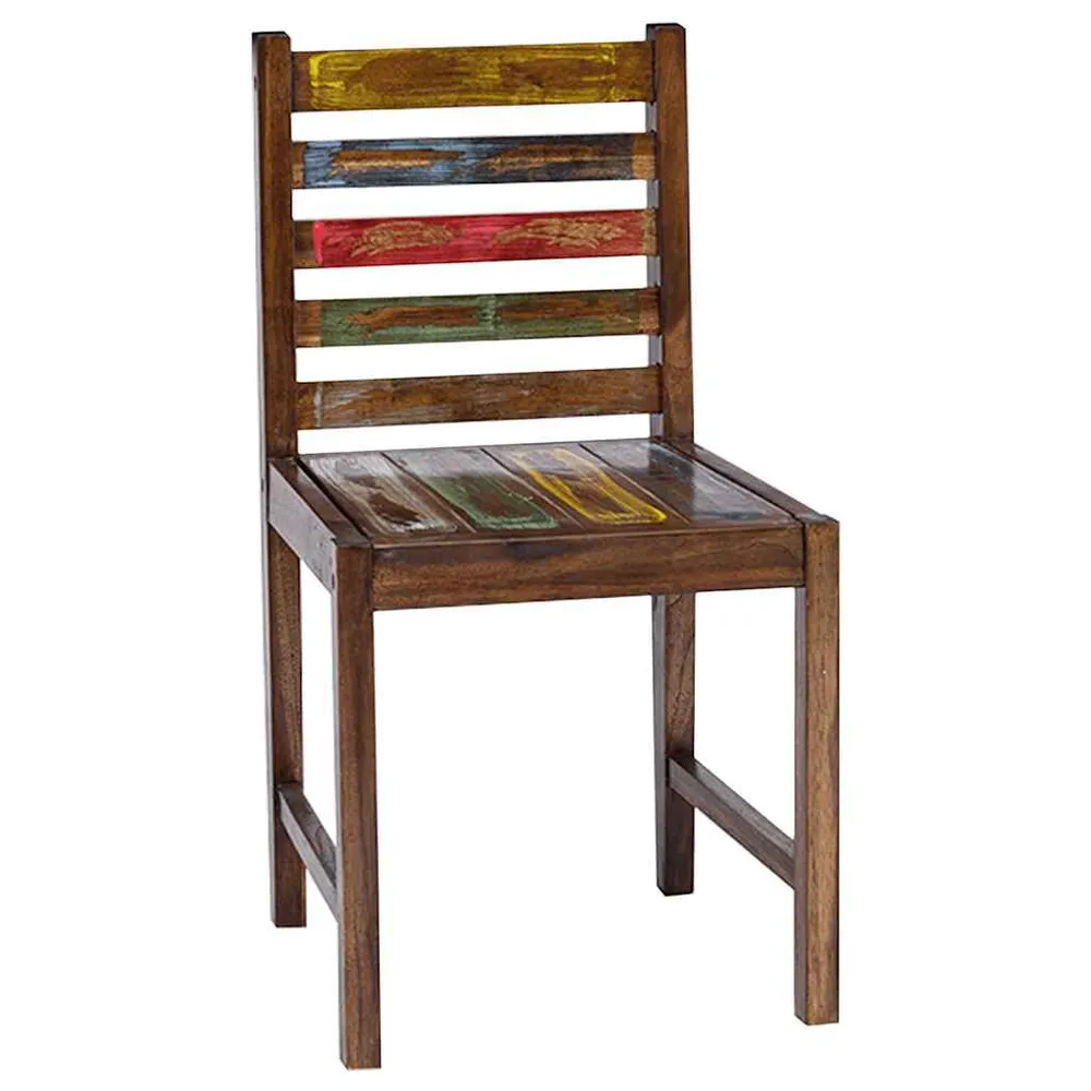 Sedie da Pranzo 2 pz Legno Massello di Recupero con Cassetti Soft-Close