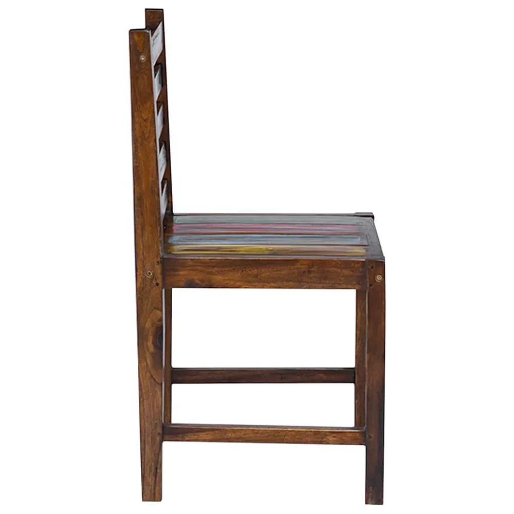 Sedie da Pranzo 2 pz Legno Massello di Recupero con Cassetti Soft-Close