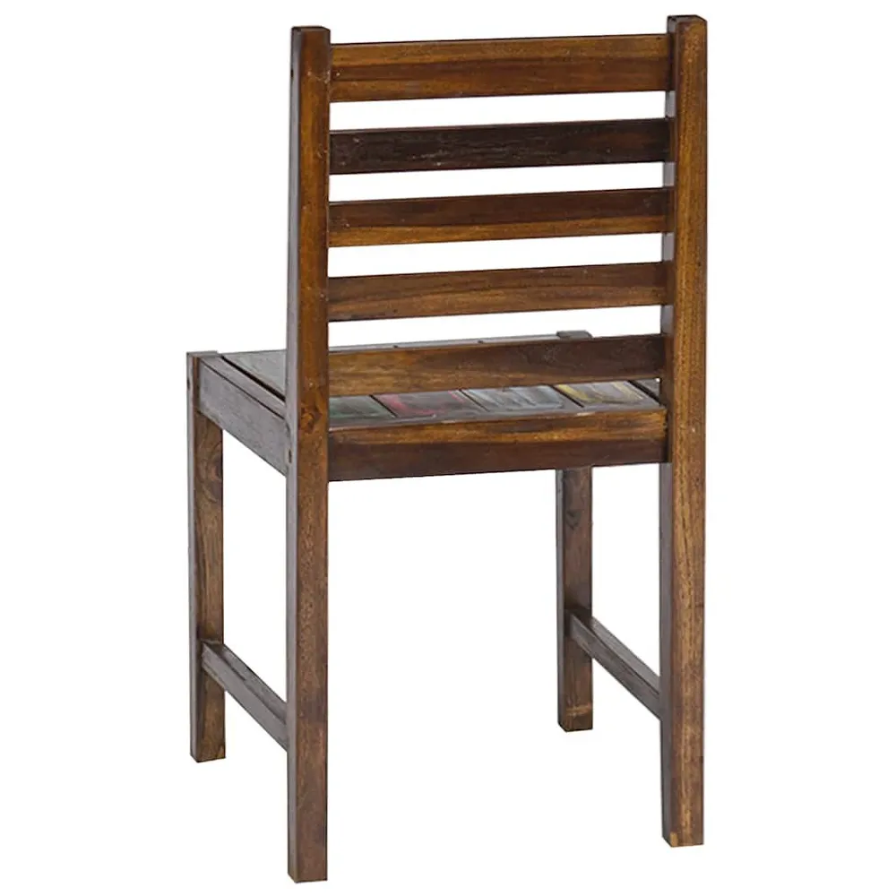 Sedie da Pranzo 2 pz Legno Massello di Recupero con Cassetti Soft-Close