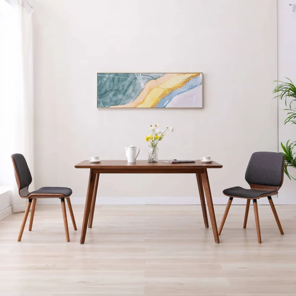 Set Sala da Pranzo Sedie da Pranzo 2 pz Grigie Tessuto