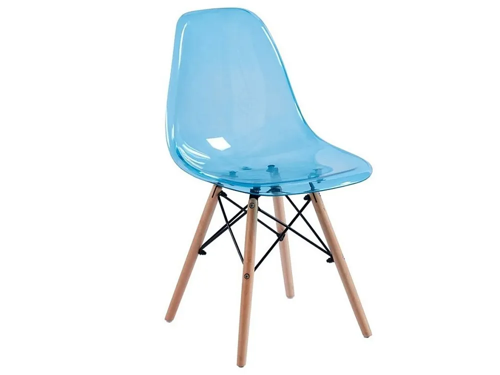 WeHome -Sedie moderne da cucina colorate con seduta trasparente blu - Betty