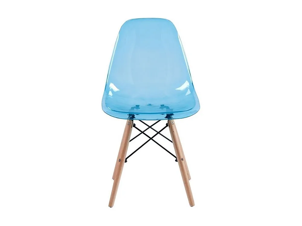 WeHome -Sedie moderne da cucina colorate con seduta trasparente blu - Betty