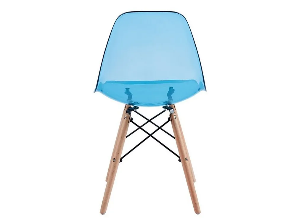 WeHome -Sedie moderne da cucina colorate con seduta trasparente blu - Betty